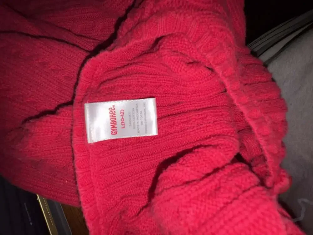 Gymboree Girls Red Cable Knit Button-Down Cardigan